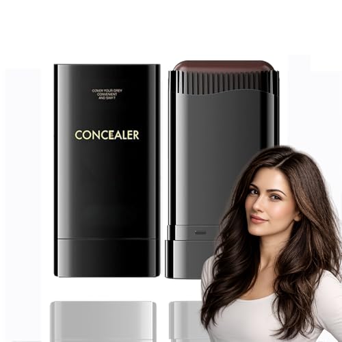 Waterproof Hair Dye Stick with Comb for Root Touch Up, Instant Grey Hair Concealer in Natural Brown, Portable Sweat-Proof Hair Colour Applicator for Men and Women (Brown)