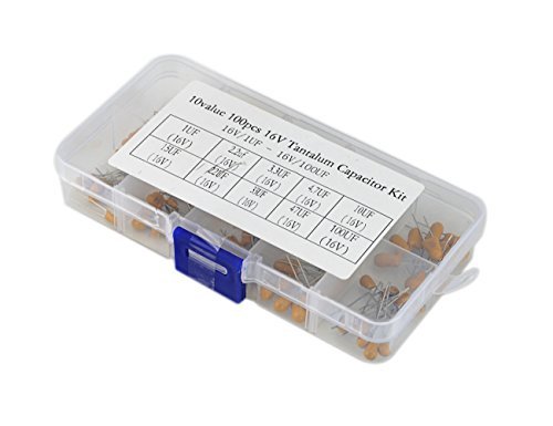XINGYHENG 100pcs 10Value 16V 1 uf - 100 uf Tantalio Kit surtido con una caja de plástico