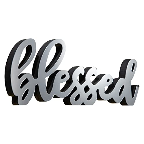 Collective Home - Mirrored Letters Sign, Decorative Acrylic Blocks, Freestanding Wood Tabletop Signs, Hanging Wall Decor, Decorative Word Signs (Blessed) #TOP2