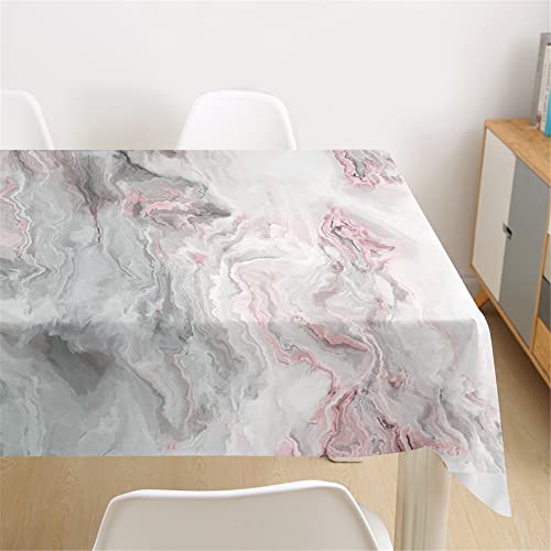 Nappe rectangulaire marbre gris 140x200 imperméable pour table