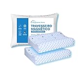 Kit 2 Travesseiro Cervical Magnético com Infravermelho Longo Ortopédico Alivia Dor Coluna, Suppremo Sono