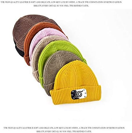 Miniatura 6 de Gorros sin ala ninja para hombres y mujeres gorro de lana de punto con puños gorro enrollado cálido para sombreros de invierno ajustables
