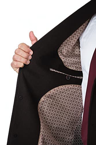 Image of THE SUIT DEPOT Mens Single Breasted Wool Cashmere Full Length Overcoat