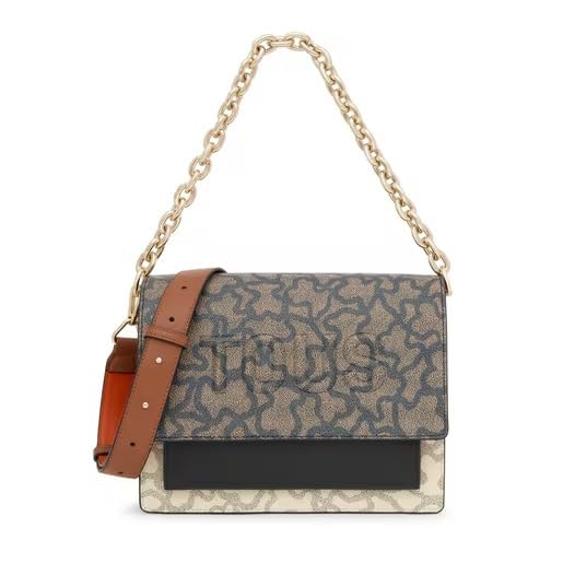 TOUS Torba na ramię Audree Chain w kolorze czarnym i beżowym Kaos Icon