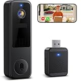 Belleye 2K Sonnette sans Fil avec Caméra, 2,4G WiFi Sonnette Vidéo...