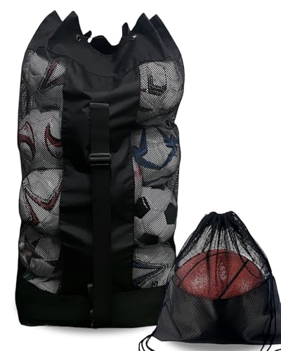 VIPOKO Soccer Ball Bag for Coaches Heavy Duty Mesh Ball Bag Drawstring Bag