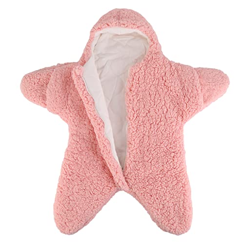 Image of Yunnyp Baby Wearable Sleeping Bag Cute Starfish Design Newborn Fleece Cashmere Cotton Wrap Infant Swaddle Blanket Stroller Wrap Warm Snowsuit for 0-6 Months Baby Boys Girls
