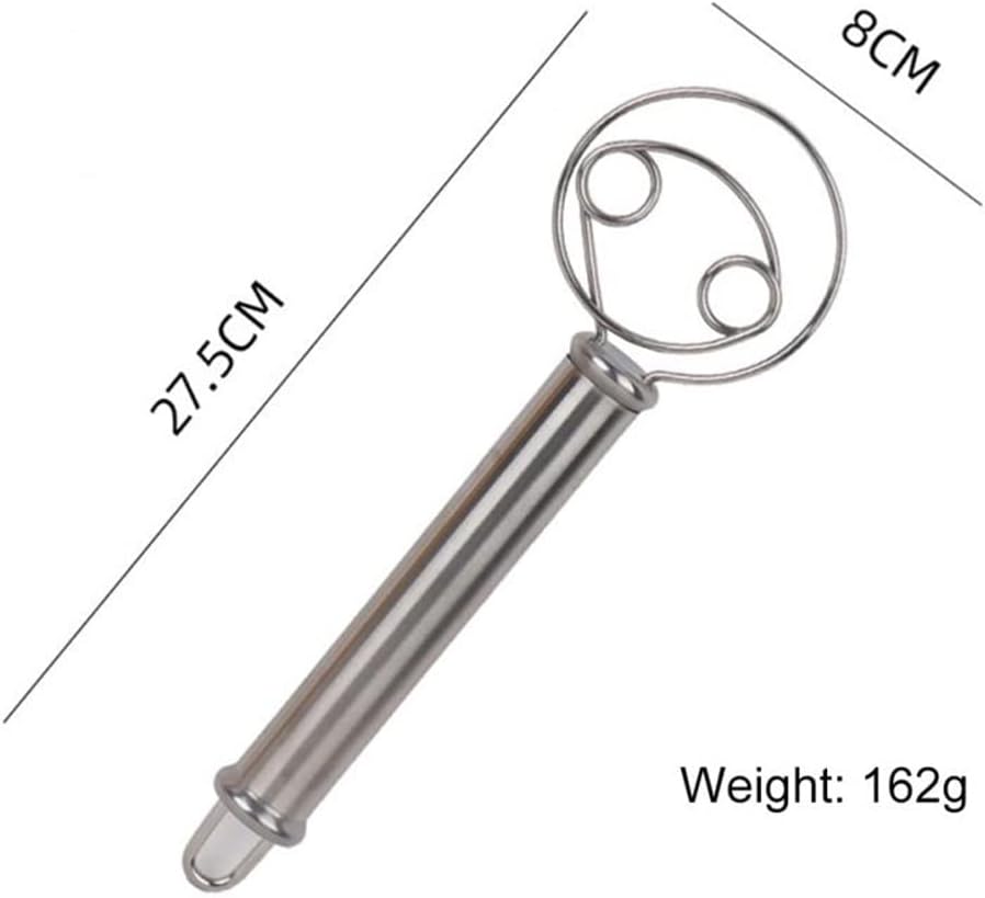 Dough Whisk Bread Mixer Stainless Steel Cake Pastry Dough Mixer Stick Egg Beater Kitchen (Size : 25.5 * 8.5CM) (27.5 * 8CM)