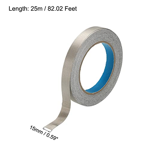 Image of MECCANIXITY Faraday Cloth Tape 0.59 inch W x 82 Feet Single Sided Conductive Cloth Fabric Adhesive Tape Roll for Laptop Cable EMI Shielding