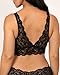 Smart & Sexy Women's Signature Lace Deep V Neck Wireless Bralette, Bralettes For Women With Support, and Bralette Pack Black Hue XXL