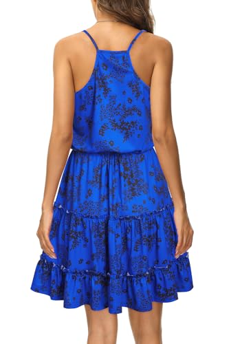 Image of Newshows Women's Summer Casual Dress Cute A Line Ruffle Hem Flattering Fit Beach Vacation Sundress