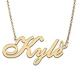 RONKAH Kyle Custom Personalized Name Necklace with Heart Plated Customized Pendant Necklace Jewelry for Women Christmas Valentine's Day Birthday New year Mother's Day Gold