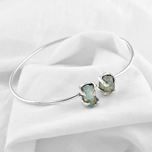 Natural Raw Aquamarine Cuff Bracelet, Healing Crystal Cuff Bracelet, Bangle Bracelet, Rough Gemstone Bracelet, Jewelry For Woman #TOP1