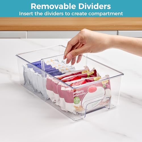 Image of Vtopmart 6 Pack Clear Stackable Storage Drawers,Easy to Assemble Pantry Organizers and Storage with handles,Plastic Drawers for Kitchen Pantry,Cabinet,Under Sink Organization