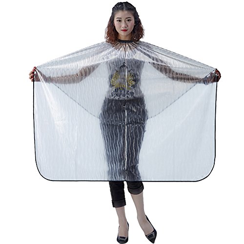 Exttlliy Environmental Plastic Hairdressing Salon Apron WaterProof Hair Cutting Cape for Hair Barber (Grey)