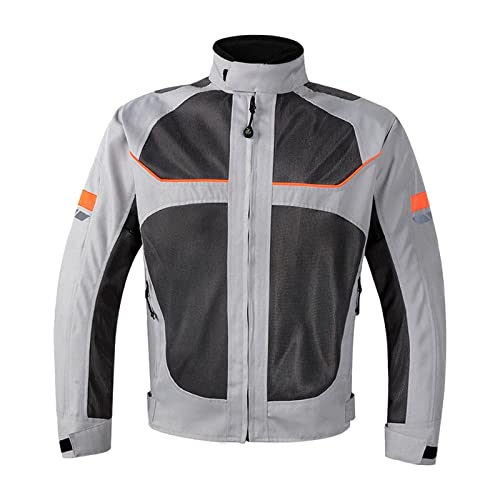 バイクジャケット 防水 バイクライディング用 メンズ レディース 夏用 グレー 4XL