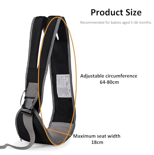 Babytrage Seitlich, Tragbare Baby Tragegurt Mit Verstellbaren Schultergurten, Kindertrage Seitlich Kleinkind Trage, Baby Carrier Tragetuch Baby, Kleinkind Bis Zu 25kg (Schwarz)