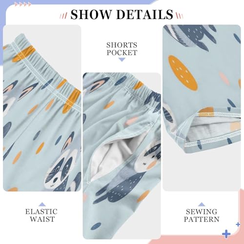 Lovely Raccoon Dots Pajama Pants Soft PJ Bottoms Lounge Pants for Sleepwear Sport Size 6–14 Years4