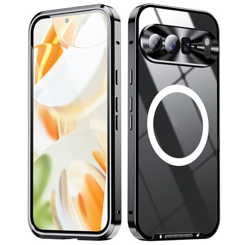 Coque Google Pixel 10 Pro transparente rigide avec pare-chocs en métal noir