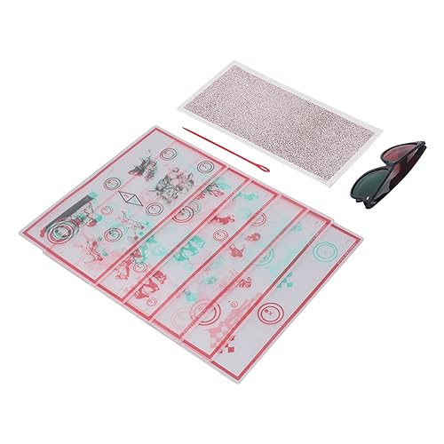 Image of Red Green Fixed Tranaglyph with Glasses, Improve Stereopsis, Disinhibition Training, Low Vision Test Chart, Suitable for Exobliques, Stereoscopic Vision Disorders