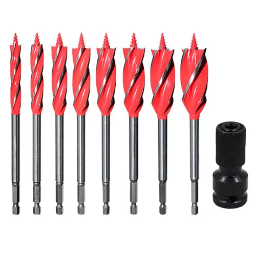 木工ドリル セット 六角軸ドリル 高速カット 木工用ドリルビットセット 10mm 12mm 14mm 16mm 18mm 20mm 22mm 25mm 8本組 適用対象木材や木のパネルなどのに使用される軟質材料