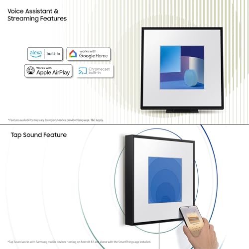Image of Samsung Music Frame 120 W 2.0 ch (HW-LS60D /XL) Dolby Atmos Soundbar, Wireless Music Streaming, Alexa Built-in, AirPlay2, Wi-Fi, Bluetooth, Optical in (Black)