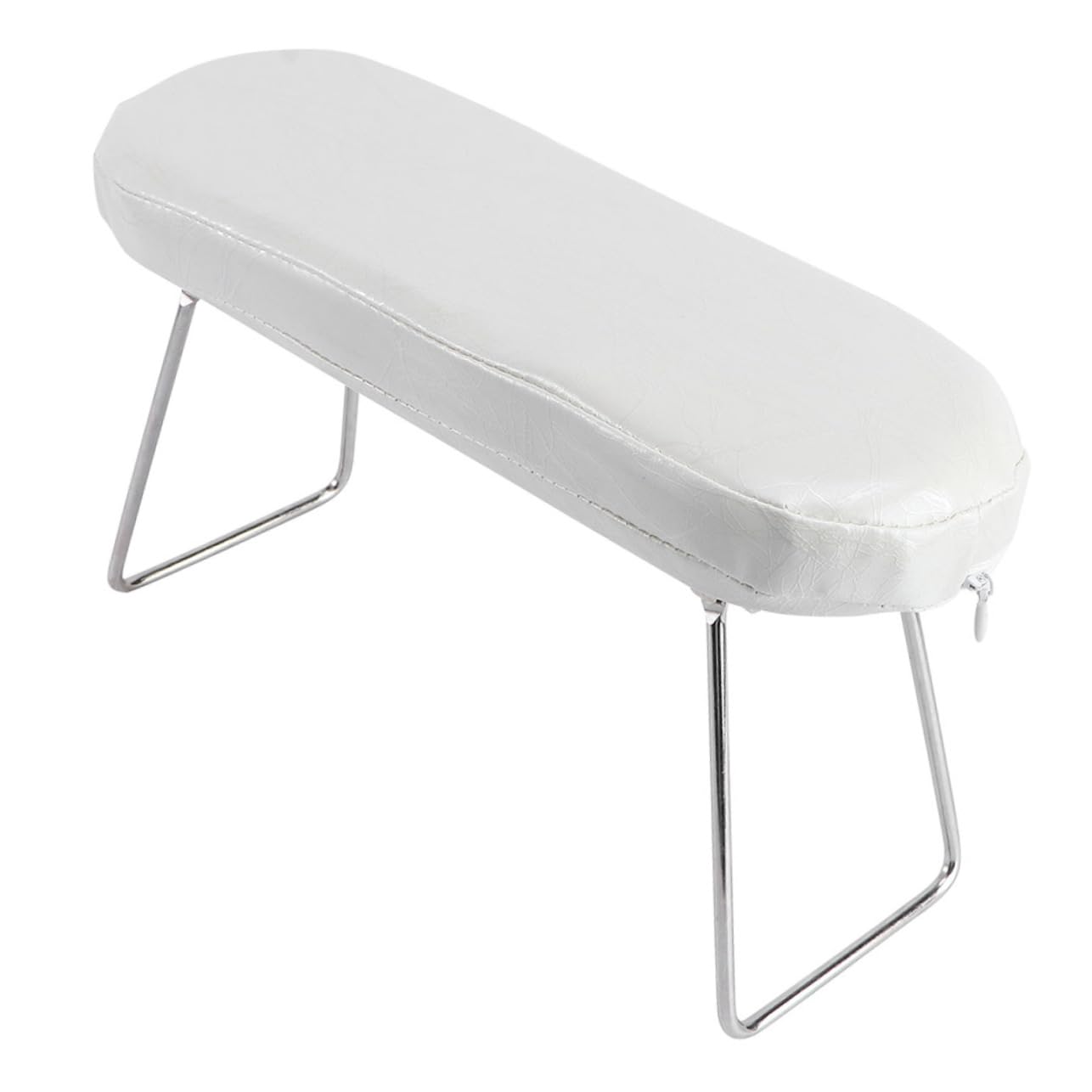 Reposamanos para Manicura de Cuero Blanco, Apoya Manos Estable y Protege la Mesa del Polvo el Lijado en Salón de Uñas