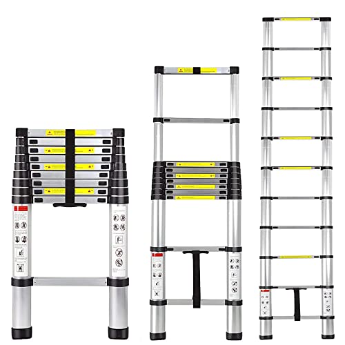 Telescoping Ladder 10.5Ft Aluminum Telescopic Extension Ladder Retract Collapsible Ladder Portable Multi-Purpose Lightweight Compact Folding Ladder With En131 Certified #TOP27