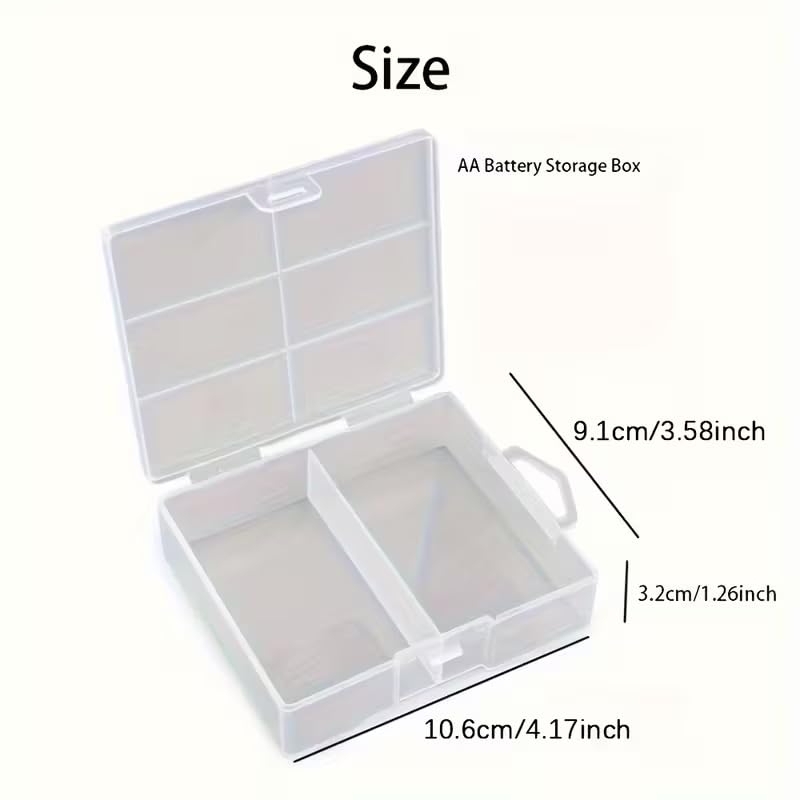 1Pc Clear Plastic Storage Organizer Box for 24 AA Batteries Durable Transparent Case with Secure Compartment Dividers, Space-Saving Design for Home, Office,Travel, Battery Storage Spacesaving Box — view 2
