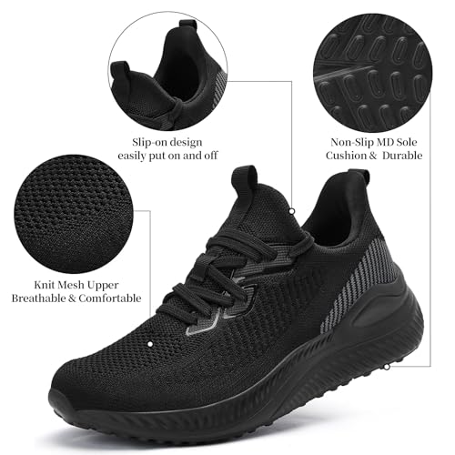 Image of Slow Man Mens Walking Sneakers Wide Width Slip on Tennis Shoes,Lightweight Breathable Running Shoes,Ideal for Athletic Workout Gym Jogging and Casual Wear