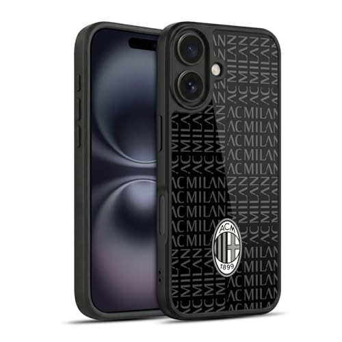 Coque iPhone 16 AC Milan gel noir gris housse protection antichoc