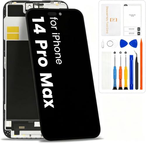Screen Replacement for iPhone 14 Pro Max LCD for iPhone 14 Pro Max Display Touch Screen Digitizer Assembly A2894 A2893 A2895 Repair Parts with Tools(Black Incell)