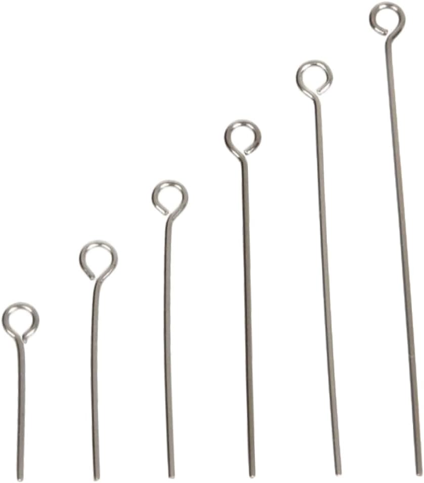 1200Pcs Stainless Steel Open Eye Pins for Jewelry Making DIY Craft Supplies Word Needle for Necklaces Bracelets Earrings and More