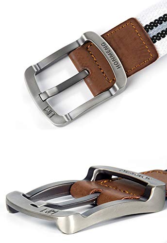 Flygo Men's Juniors Casual Braided Canvas Woven Fabric Belt2