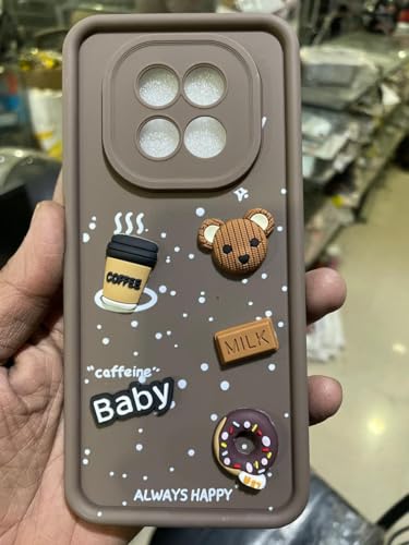 Image of Bintage Case Ball Bear| Donut| Milk Cake| Baby| Coffee Rubber Case Full Body & Camera Protection Back Cover Compatible for Realme C63 5G - Brown