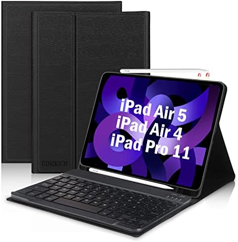 Keyboard case for iPad Air 5th/4th Generation,DINGRICH Bluetooth Wireless Detachable Keyboard Case with Trackpad for iPad Air 5 2022 /iPad Air 4 2020/iPad Pro 11 4th/3rd/2nd/1st Gen, Rose Gold