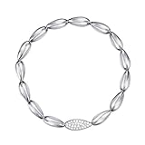 Esprit Fashion Damen-Armreif ES-DROPLET Edelstahl rhodiniert Glas transparent 21 cm - ESBR11879A165