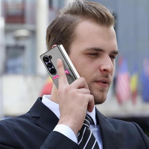 Étui Galaxy Z Fold4 en cuir premium bleu au design magnétique raffiné