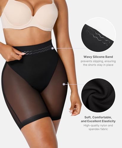 SHAPELLX Shapewear Tummy Control High Waist Shaping Body Shaper Panties Slimmer Seamless Butt Lifting Shapewear Shorts Black