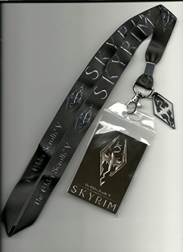 SKYRIM The Elder Scrolls V Lanyard with Badge Holder and Rubber Charm by Bioworld