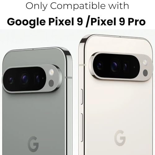 Image of RIGGEAR Shockproof Sleek Hybrid Armor 360 Rotating Magnetic Ring Stand Back Cover Case Compatible with MagSafe Accessories for Google Pixel 9 / Pixel 9 Pro (Clear PC + Black TPU Bumper)
