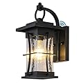 Naurham Outdoor Lighting Fixtures Wall Mount, 1-Light 15''H Dusk to Dawn Exterior Light for House Outdoor Wall Lantern with Clear Glass for Front Porch Patio Garage (15'' H with Photocell, 1 PC)