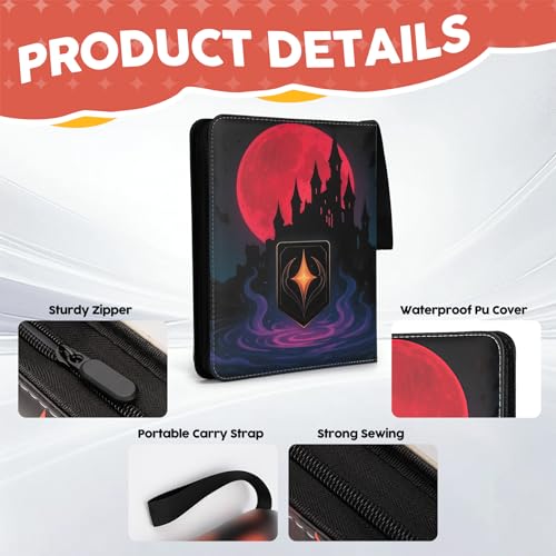 Image of 9 Pocket Card Binder for MTG /YGO /PTCG /Game Cards, Holds 720 Cards,Premium Card Collector Book for TCG Players,Toys Gifts for Kids-Magenta