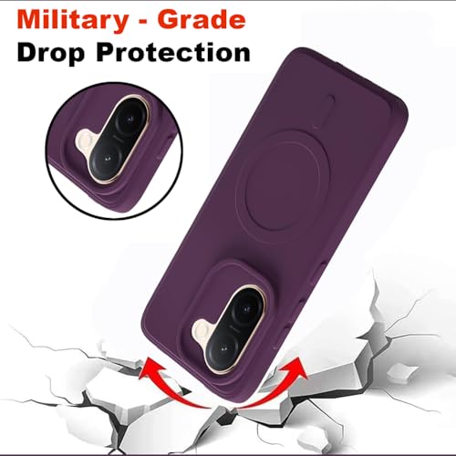 Image of Casotec Back Cover Compatible with Vivo V60e 5G | MagFit Ring Design (Non-Magnetic) | Shockproof Case | Anti-Slip Grip | Raised Camera Edges | Slim Protective Case for Vivo V60e 5G (Purple)
