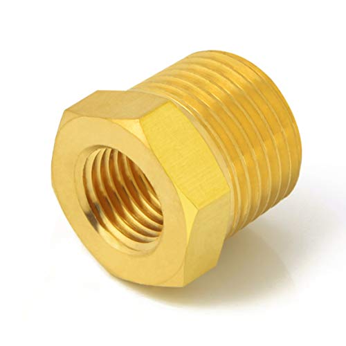 Metaland Brass Reducer Hex Bushing, 1\" Male NPT to 3/8\" Female NPT, Reducing Pipe Adapter Fitting (Pack of 2) - Thumbnail 3