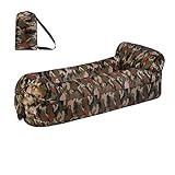 Hixingo Aufblasbares Sofa Wasserdichtes Strandliege Tragbares Luftsofa Outdoor Sofa Mit Tragetasche Reißfest Camping Sofa für Camping, Strand, Outdoor, Reisen (180 * 88 * 63 cm,Camouflage)