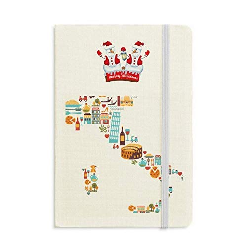 Cartina Italia Bandiera Nazionale Paesaggio Personalizzato Natale Pupazzo di Neve Notebook Spesso