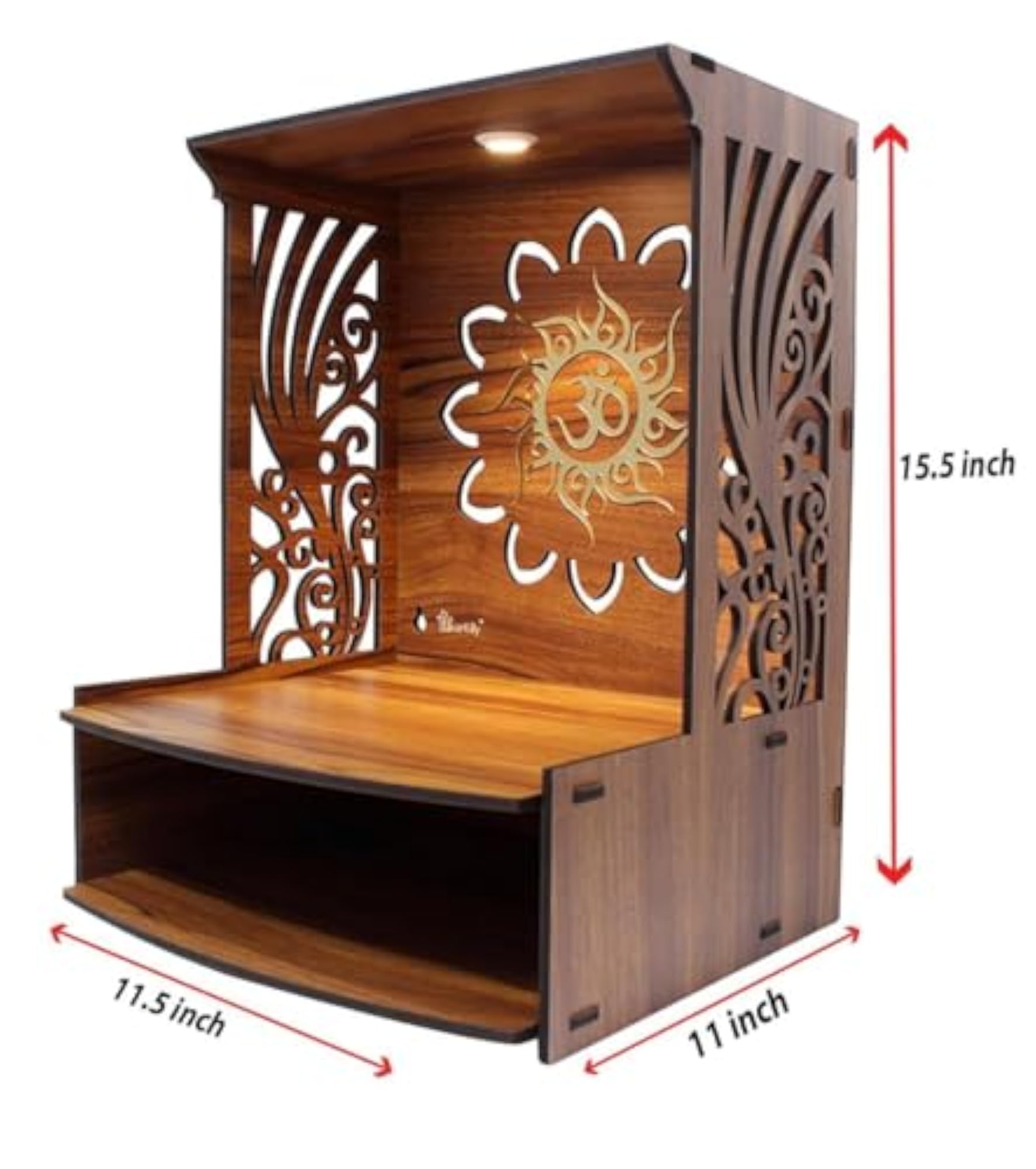 Om Surya Design Pooja Mandir for Home Temple