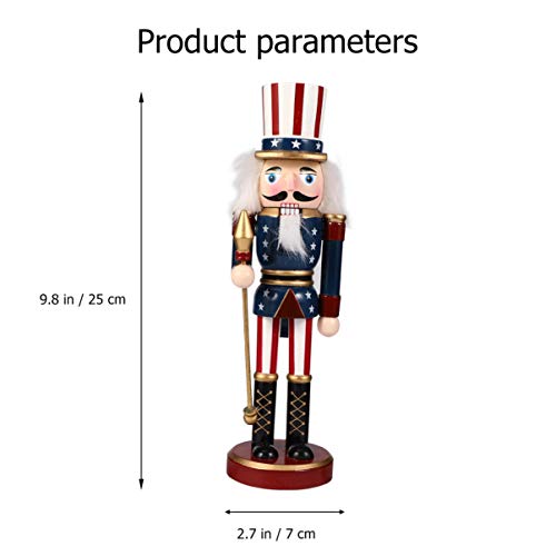 Pretyzoom Nutcracker Figurine Wooden Nutcracker Soldier Christmas Wood Ornaments Christmas Table Decoration For Home Garden Christmas Party #TOP5