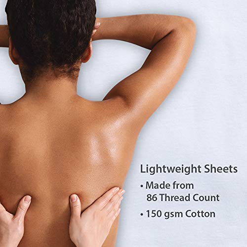 Image of ForPro Professional Collection 3-Piece Massage Sheet Set, White, Includes Massage Flat Sheet, Fitted Sheet, and Fitted Face Rest Cover